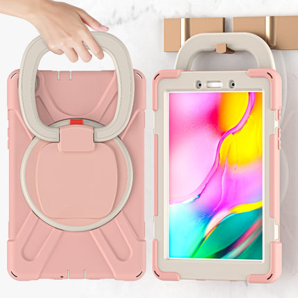 For Samsung Galaxy Tab A 8.0 (2019) T290 / T295 Silicone + PC Protective Case with Holder & Shoulder Strap(Rose Gold)-garmade.com