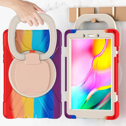 For Samsung Galaxy Tab A 8.0 (2019) T290 / T295 Silicone + PC Protective Case with Holder & Shoulder Strap(Colorful Red)-garmade.com