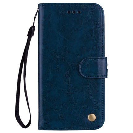 For Samsung Galaxy S21 Ultra 5G Business Style Oil Wax Texture Horizontal Flip Leather Case with Holder & Card Slots & Wallet(Blue)-garmade.com