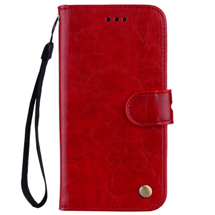 For Samsung Galaxy S21 Ultra 5G Business Style Oil Wax Texture Horizontal Flip Leather Case with Holder & Card Slots & Wallet(Red)-garmade.com