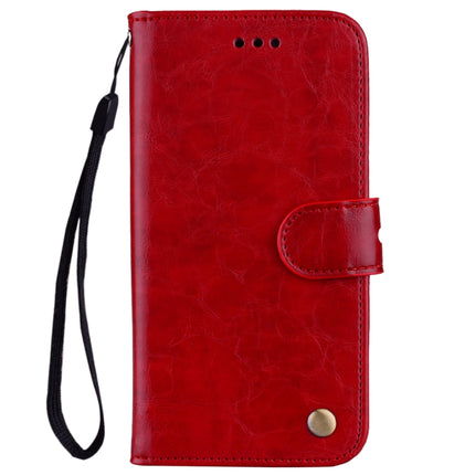 For Samsung Galaxy S21 5G Business Style Oil Wax Texture Horizontal Flip Leather Case with Holder & Card Slots & Wallet(Red)-garmade.com