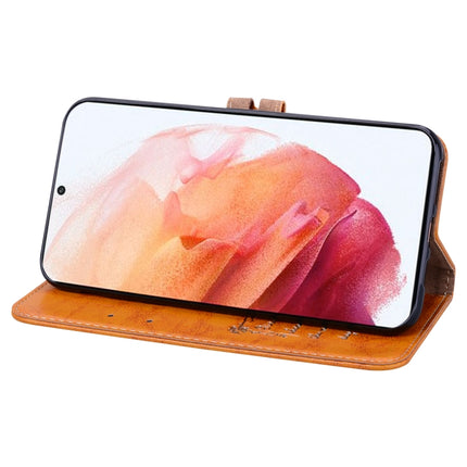 For Samsung Galaxy S21+ 5G Business Style Oil Wax Texture Horizontal Flip Leather Case with Holder & Card Slots & Wallet(Yellow)-garmade.com