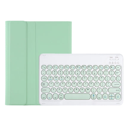 YT098B Detachable Candy Color Skin Feel Texture Round Keycap Bluetooth Keyboard Leather Case For iPad Air 4 10.9 2020 / Air 5 10.9 2022 (Light Green)-garmade.com