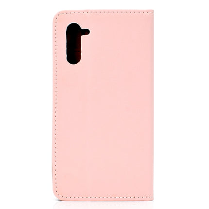 For Galaxy Note 10 Solid Color Magnetic Horizontal Flip Leather Case with Card Slot & Holder(Pink)-garmade.com