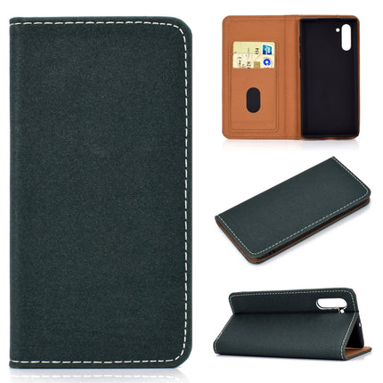 For Galaxy Note 10 Solid Color Magnetic Horizontal Flip Leather Case with Card Slot & Holder(Green)-garmade.com