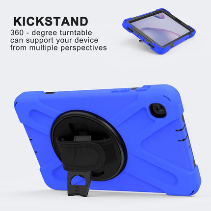 For Samsung Galaxy Tab A 8.4 2020 T307U Shockproof Colorful Silicone + PC Protective Case with Holder & Shoulder Strap & Hand Strap(Blue)-garmade.com