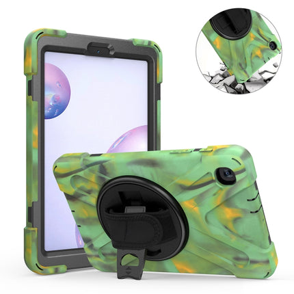 For Samsung Galaxy Tab A 8.4 2020 T307U Shockproof Colorful Silicone + PC Protective Case with Holder & Shoulder Strap & Hand Strap(Camouflage)-garmade.com