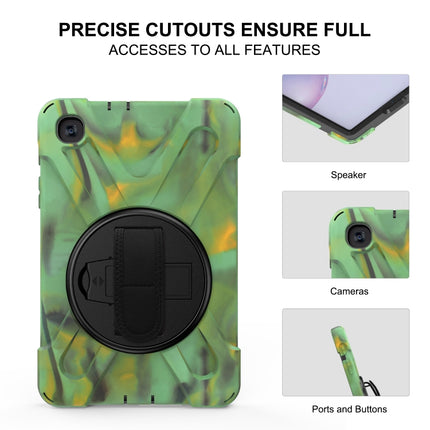For Samsung Galaxy Tab A 8.4 2020 T307U Shockproof Colorful Silicone + PC Protective Case with Holder & Shoulder Strap & Hand Strap(Camouflage)-garmade.com