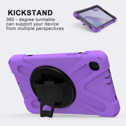 For Samsung Galaxy Tab A 8.4 2020 T307U Shockproof Colorful Silicone + PC Protective Case with Holder & Shoulder Strap & Hand Strap(Purple)-garmade.com