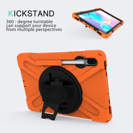 For Samsung Galaxy Tab S6 10.5 inch T860 / T865 Shockproof Colorful Silicone + PC Protective Case with Holder & Shoulder Strap & Hand Strap & Pen Slot(Orange)-garmade.com