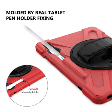 For Samsung Galaxy Tab S6 10.5 inch T860 / T865 Shockproof Colorful Silicone + PC Protective Case with Holder & Shoulder Strap & Hand Strap & Pen Slot(Red)-garmade.com