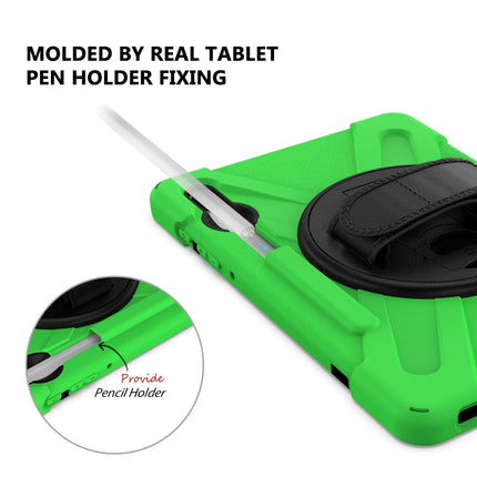 For Samsung Galaxy Tab S6 10.5 inch T860 / T865 Shockproof Colorful Silicone + PC Protective Case with Holder & Shoulder Strap & Hand Strap & Pen Slot(Green)-garmade.com
