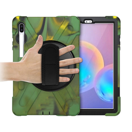 For Samsung Galaxy Tab S6 10.5 inch T860 / T865 Shockproof Colorful Silicone + PC Protective Case with Holder & Shoulder Strap & Hand Strap & Pen Slot(Camouflage)-garmade.com