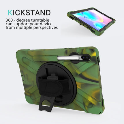 For Samsung Galaxy Tab S6 10.5 inch T860 / T865 Shockproof Colorful Silicone + PC Protective Case with Holder & Shoulder Strap & Hand Strap & Pen Slot(Camouflage)-garmade.com