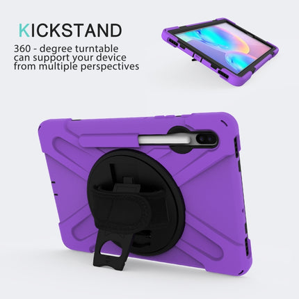 For Samsung Galaxy Tab S6 10.5 inch T860 / T865 Shockproof Colorful Silicone + PC Protective Case with Holder & Shoulder Strap & Hand Strap & Pen Slot(Purple)-garmade.com