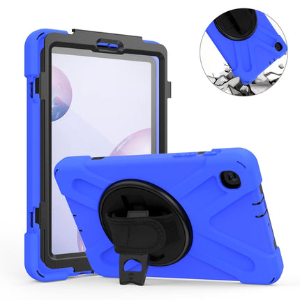 For Samsung Galaxy Tab A 8.4 2020 T307U Shockproof Colorful Silicone + PC Protective Case with Holder & Shoulder Strap & Hand Strap & Screen Protector(Blue)-garmade.com