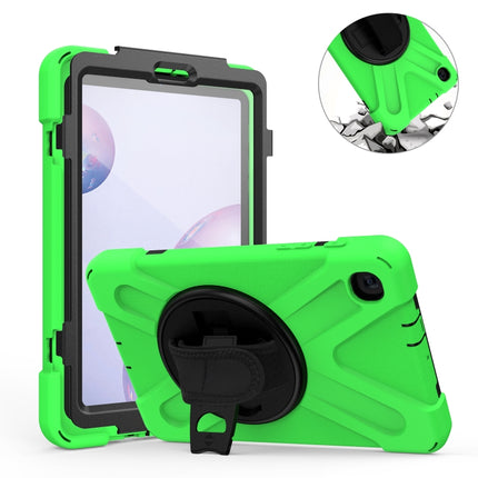 For Samsung Galaxy Tab A 8.4 2020 T307U Shockproof Colorful Silicone + PC Protective Case with Holder & Shoulder Strap & Hand Strap & Screen Protector(Green)-garmade.com