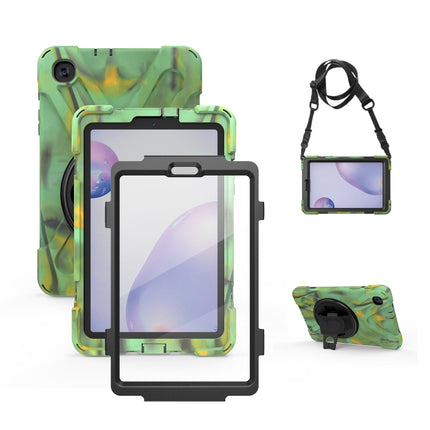 For Samsung Galaxy Tab A 8.4 2020 T307U Shockproof Colorful Silicone + PC Protective Case with Holder & Shoulder Strap & Hand Strap & Screen Protector(Camouflage)-garmade.com