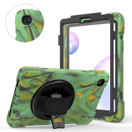 For Samsung Galaxy Tab A 8.4 2020 T307U Shockproof Colorful Silicone + PC Protective Case with Holder & Shoulder Strap & Hand Strap & Screen Protector(Camouflage)-garmade.com