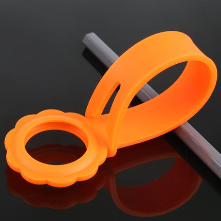 Shockproof Anti-scratch Flower Shape Silicone Protective Case Cover with Hang Loop For AirTag(Orange)-garmade.com