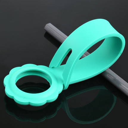 Shockproof Anti-scratch Flower Shape Silicone Protective Case Cover with Hang Loop For AirTag(Cyan)-garmade.com