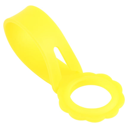 Shockproof Anti-scratch Flower Shape Silicone Protective Case Cover with Hang Loop For AirTag(Yellow)-garmade.com