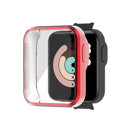 For Xiaomi Mi Watch Lite / Redmi Watch Full Coverage TPU Electroplating Protective Case(Red)-garmade.com