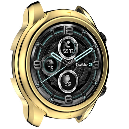 For TicWatch Pro 3 TPU Electroplating Frame Protective Case(Gold)-garmade.com