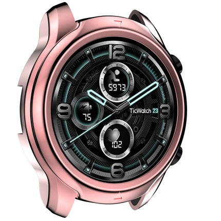 For TicWatch Pro 3 TPU Electroplating Frame Protective Case(Pink)-garmade.com
