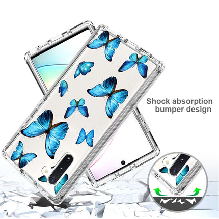 For Samsung Galaxy Note 10 2 in 1 High Transparent Painted Shockproof PC + TPU Protective Case(Blue Butterfly)-garmade.com