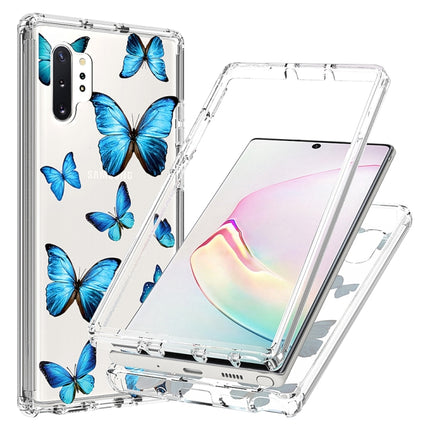 For Samsung Galaxy Note 10 2 in 1 High Transparent Painted Shockproof PC + TPU Protective Case(Blue Butterfly)-garmade.com