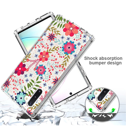 For Samsung Galaxy Note 10 2 in 1 High Transparent Painted Shockproof PC + TPU Protective Case(Small Floral)-garmade.com