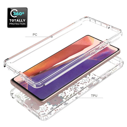 For Samsung Galaxy Note20 2 in 1 High Transparent Painted Shockproof PC + TPU Protective Case(Small Floral)-garmade.com