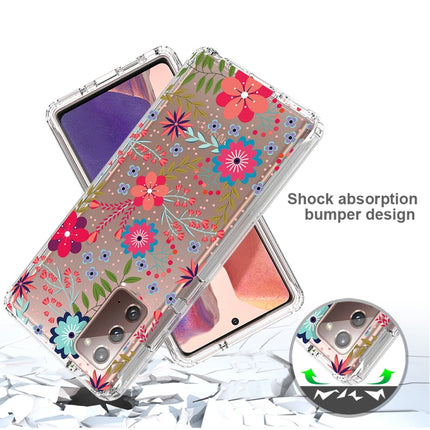 For Samsung Galaxy Note20 2 in 1 High Transparent Painted Shockproof PC + TPU Protective Case(Small Floral)-garmade.com