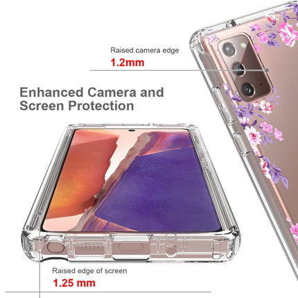 For Samsung Galaxy Note20 2 in 1 High Transparent Painted Shockproof PC + TPU Protective Case(Rose)-garmade.com