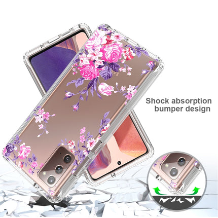 For Samsung Galaxy Note20 2 in 1 High Transparent Painted Shockproof PC + TPU Protective Case(Rose)-garmade.com