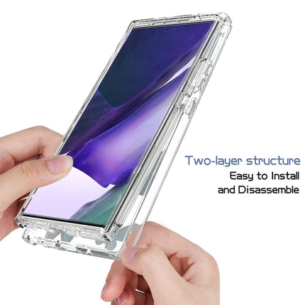 For Samsung Galaxy Note20 Ultra 2 in 1 High Transparent Painted Shockproof PC + TPU Protective Case(Blue Butterfly)-garmade.com