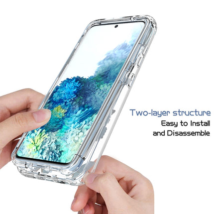 For Samsung Galaxy S20 2 in 1 High Transparent Painted Shockproof PC + TPU Protective Case(Blue Butterfly)-garmade.com