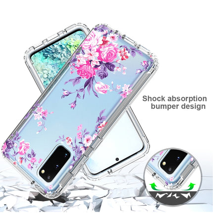For Samsung Galaxy S20 2 in 1 High Transparent Painted Shockproof PC + TPU Protective Case(Rose)-garmade.com