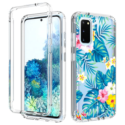For Samsung Galaxy S20 2 in 1 High Transparent Painted Shockproof PC + TPU Protective Case(Banana Leaf)-garmade.com