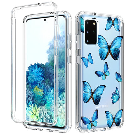 For Samsung Galaxy S20+ 2 in 1 High Transparent Painted Shockproof PC + TPU Protective Case(Blue Butterfly)-garmade.com