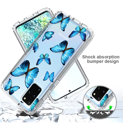 For Samsung Galaxy S20+ 2 in 1 High Transparent Painted Shockproof PC + TPU Protective Case(Blue Butterfly)-garmade.com