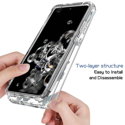 For Samsung Galaxy S20 Ultra 2 in 1 High Transparent Painted Shockproof PC + TPU Protective Case(Blue Butterfly)-garmade.com