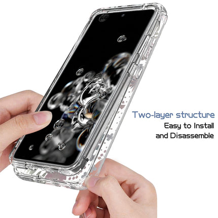 For Samsung Galaxy S20 Ultra 2 in 1 High Transparent Painted Shockproof PC + TPU Protective Case(Small Floral)-garmade.com