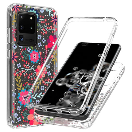 For Samsung Galaxy S20 Ultra 2 in 1 High Transparent Painted Shockproof PC + TPU Protective Case(Small Floral)-garmade.com