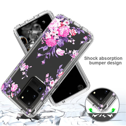 For Samsung Galaxy S20 Ultra 2 in 1 High Transparent Painted Shockproof PC + TPU Protective Case(Rose)-garmade.com