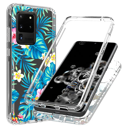 For Samsung Galaxy S20 Ultra 2 in 1 High Transparent Painted Shockproof PC + TPU Protective Case(Banana Leaf)-garmade.com