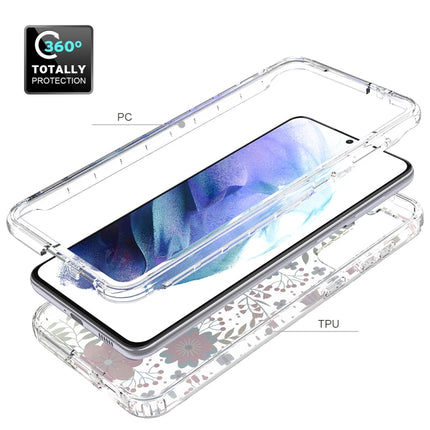 For Samsung Galaxy S21+ 5G 2 in 1 High Transparent Painted Shockproof PC + TPU Protective Case(Small Floral)-garmade.com