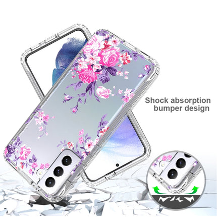 For Samsung Galaxy S21+ 5G 2 in 1 High Transparent Painted Shockproof PC + TPU Protective Case(Rose)-garmade.com