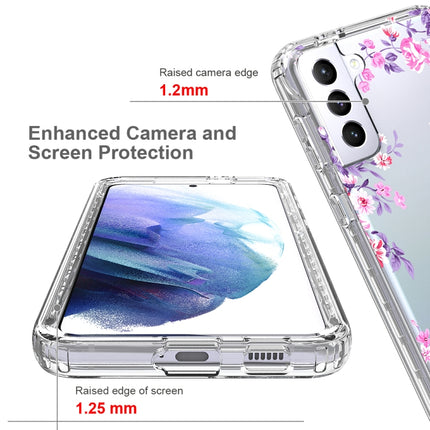 For Samsung Galaxy S21+ 5G 2 in 1 High Transparent Painted Shockproof PC + TPU Protective Case(Rose)-garmade.com